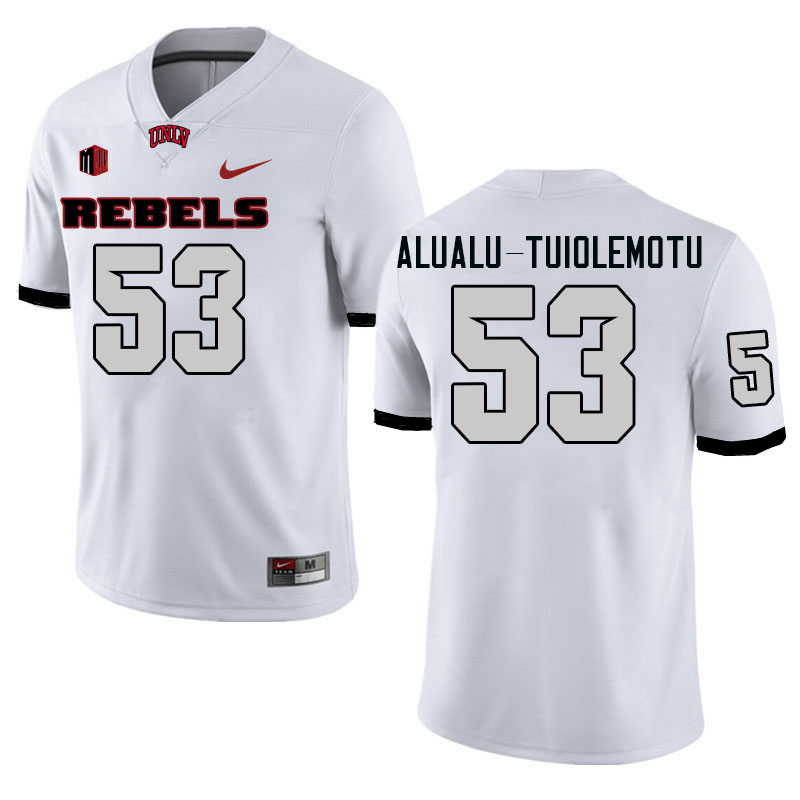 Men #53 Blesyng Alualu-Tuiolemotu UNLV Rebels College Football Jerseys Stitched-White